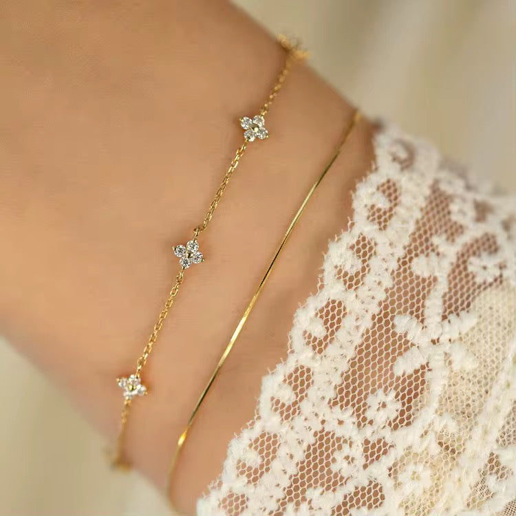 14k gold plated dainty bracelet