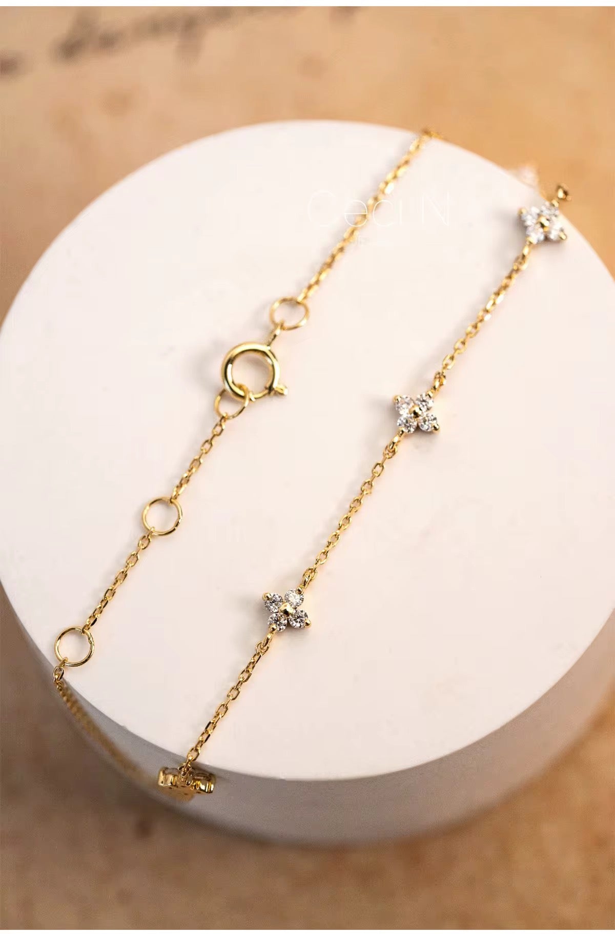 14k gold plated dainty bracelet