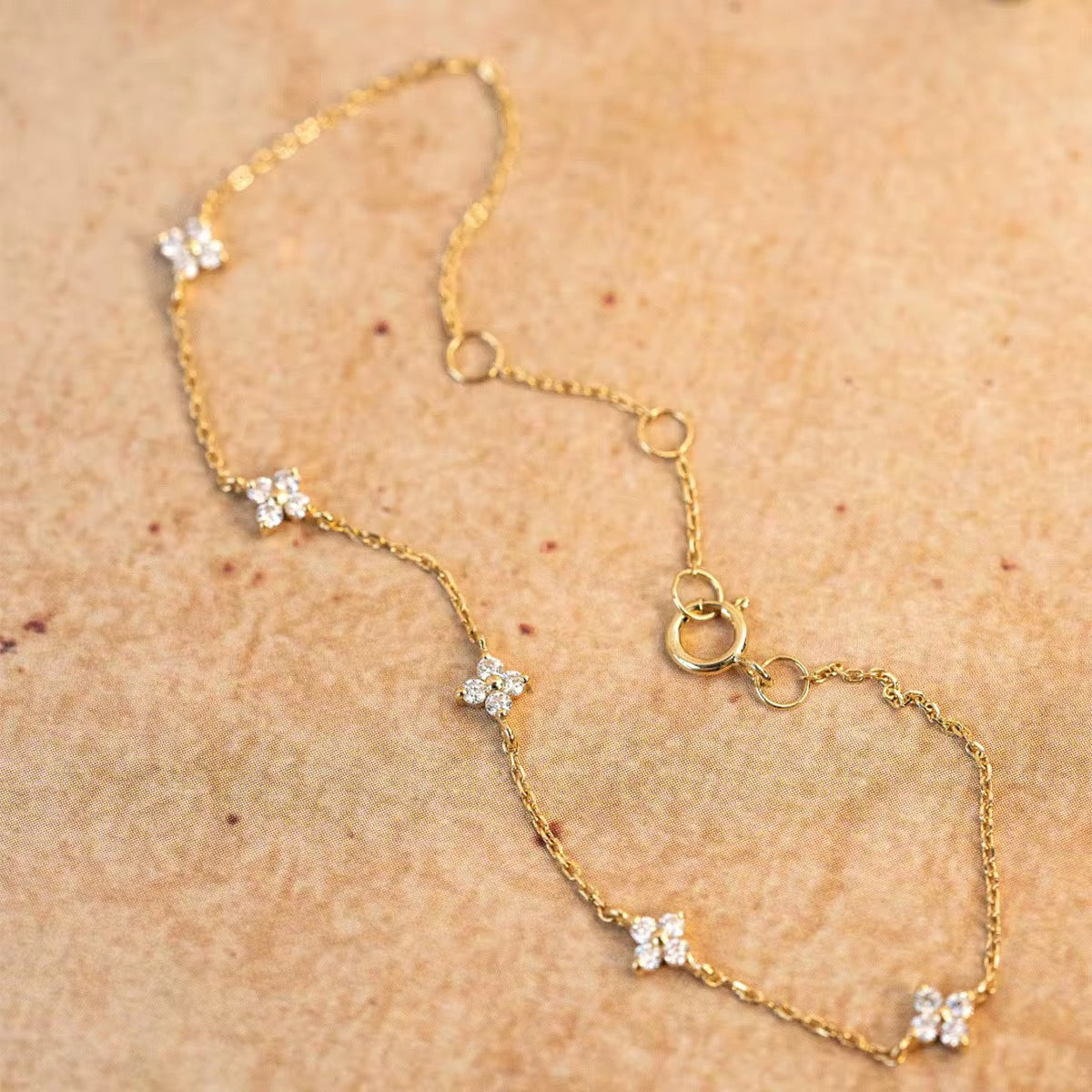 14k gold plated dainty bracelet