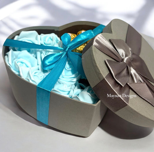 Chocolate heart flower gift box