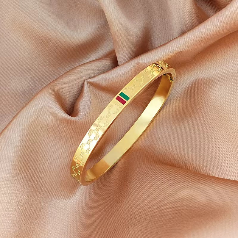 Gold plated luxury bangle