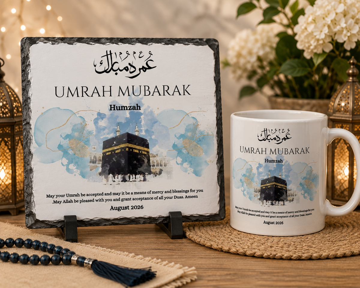 Umrah Mubarak gifts blue theme