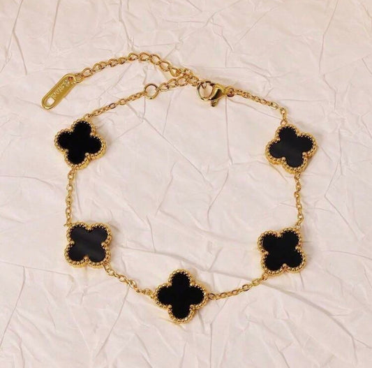 Gold plated clover bracelet