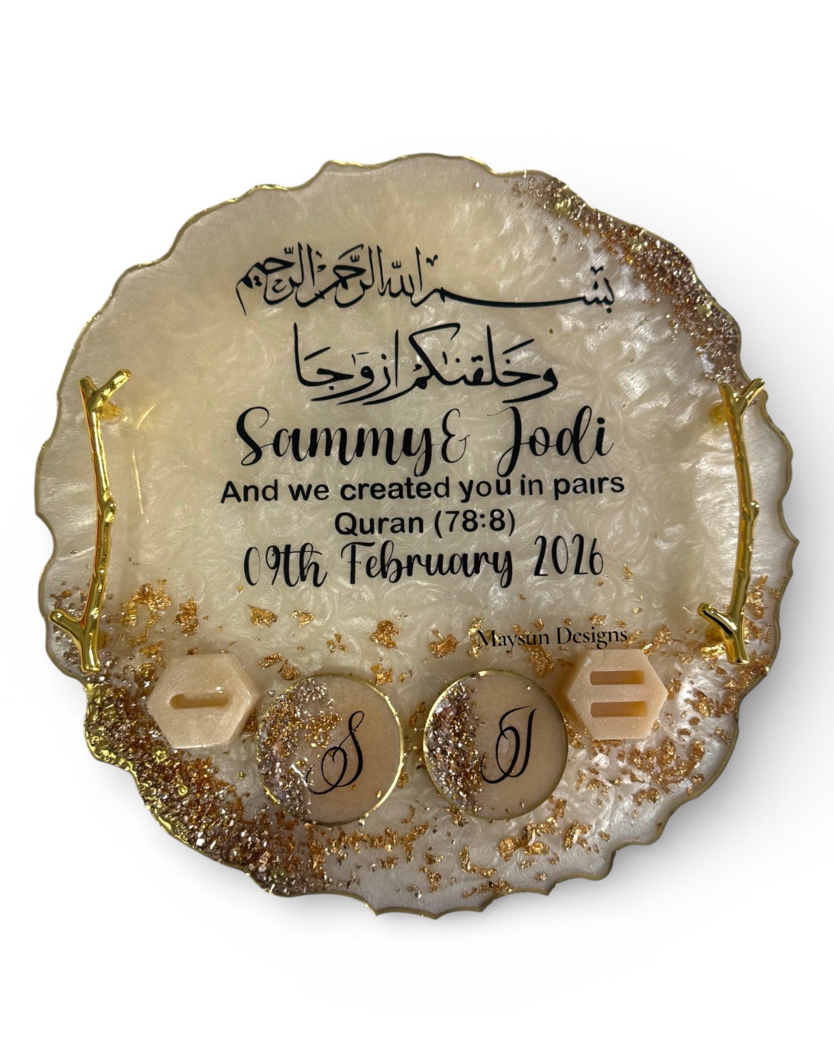 Resin wedding ring tray