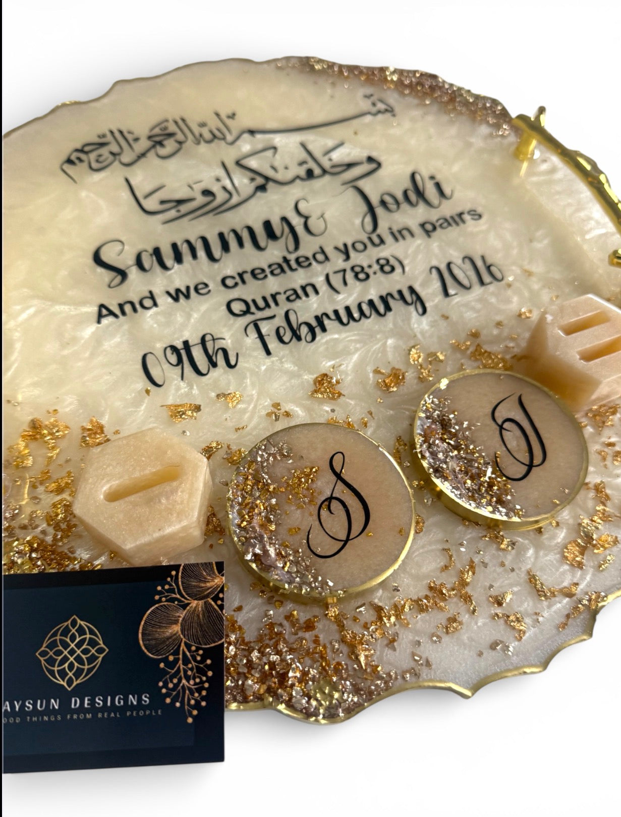 Resin wedding ring tray