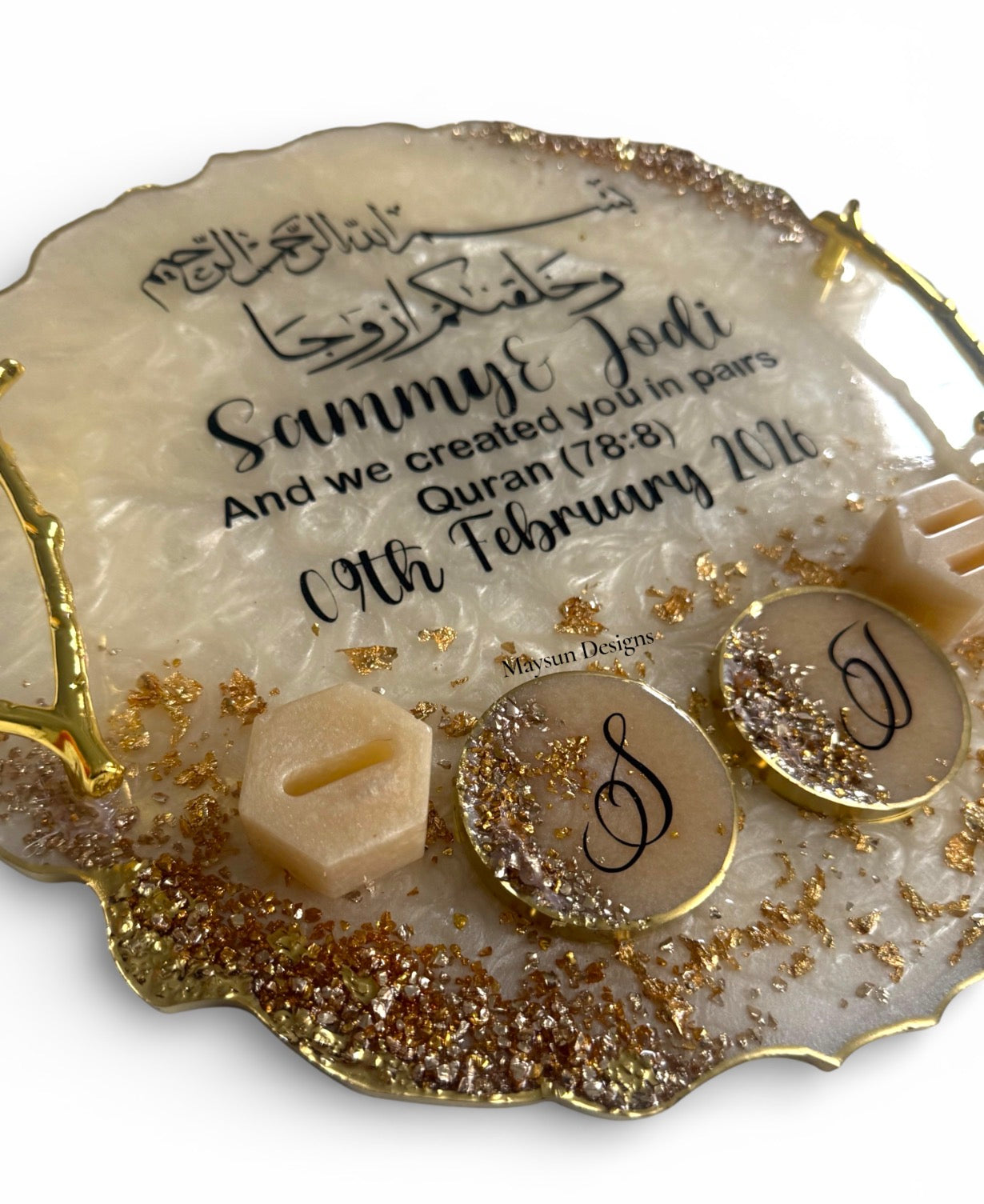 Resin wedding ring tray